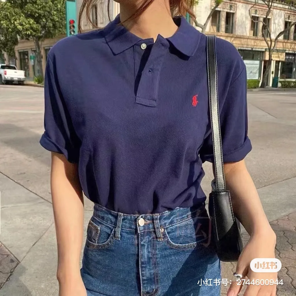 🅿️158 L14 #Ralph Lauren•Polo collar large version 2-button pony embroidered short-sleeved T-shirt ✅✅✅ Ready in stock Focus on quality Feel free to compare Size: XS S M L Color: Army Green Pink White Green Black Navy Khaki Klein Blue Gray Light Blue Big Red Yellow